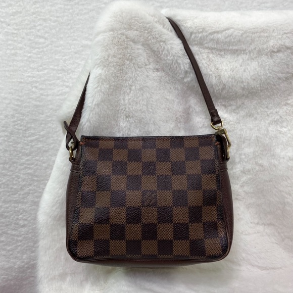 Louis Vuitton Trousse Pochette Brown Canvas Clutch Bag Authentic - Picture 2 of 16